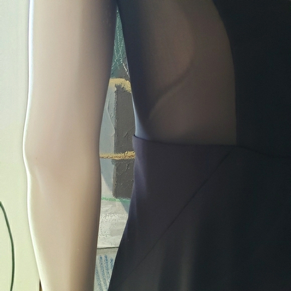 Laundry by Shelli Segal | V-neck Maxi Dress with Mesh Panels - Picture 5 of 6